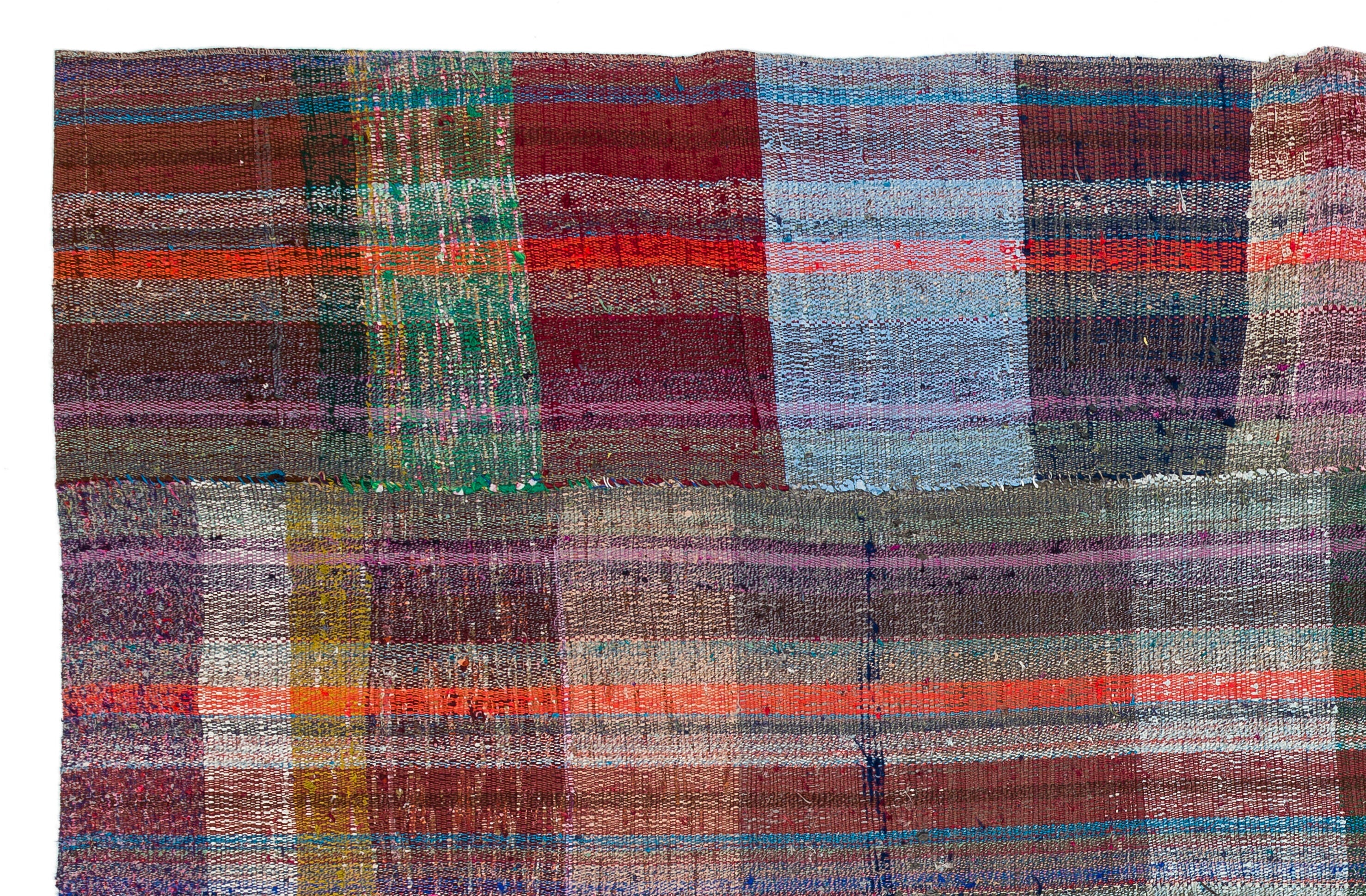Girit Beige Striped Wool Handmade Area Rug 5'6" x 8'8"
