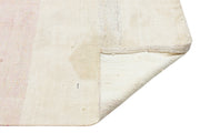 Girit Beige Striped Wool Handmade Area Rug 5'1" x 6'5"