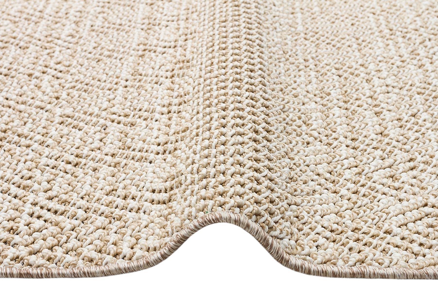 Beige Jute Area Rug – Machine Made Rug with Geometric Design, Easy Clean