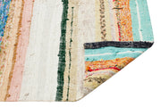 Girit Beige Striped Wool Handmade Area Rug 4'9" x 6'9"