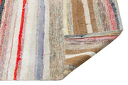 Girit Beige Striped Wool Handmade Area Rug 4'11" x 9'2"