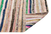 Girit Beige Striped Wool Handmade Area Rug 5'10" x 5'5"
