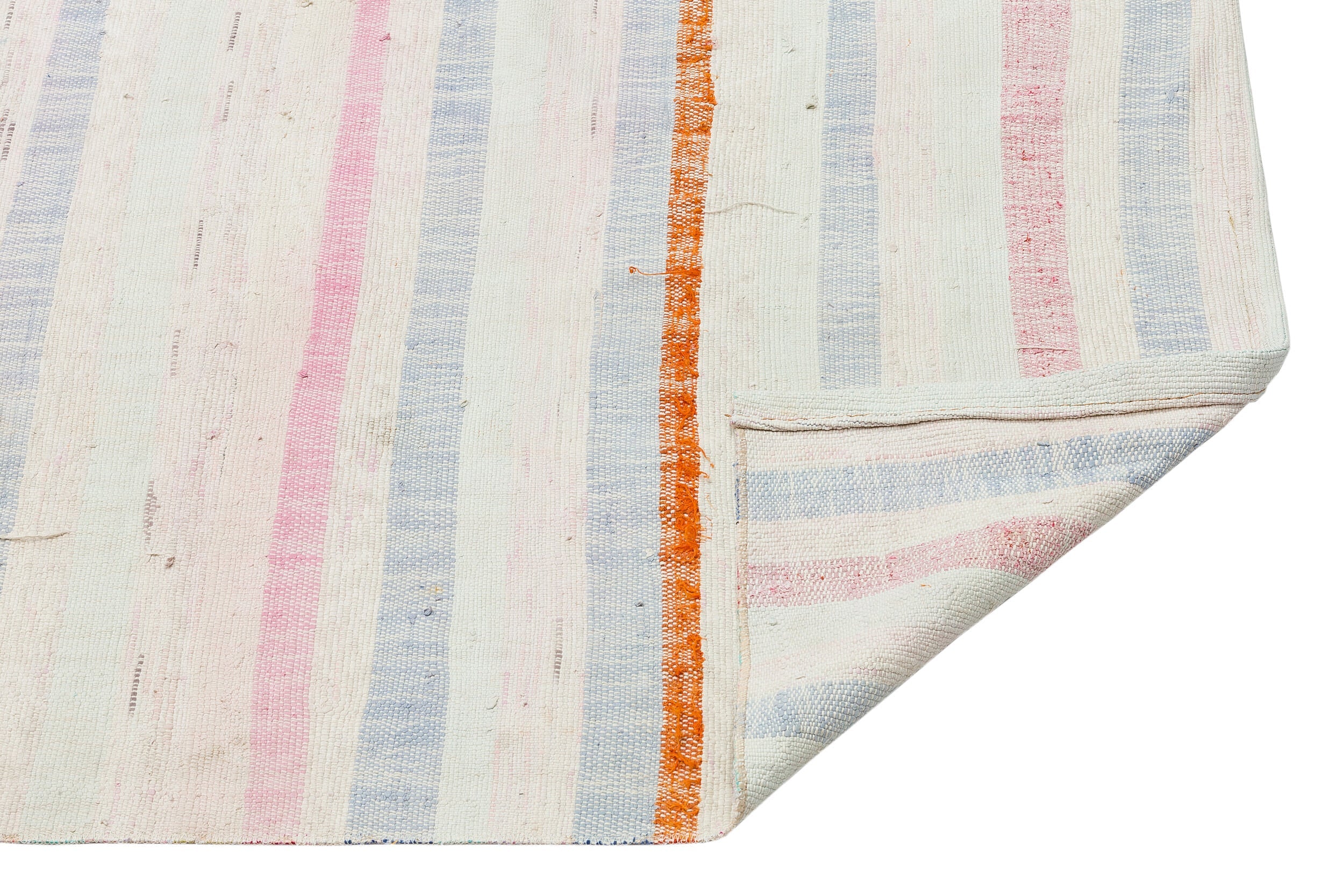 Girit Beige Striped Wool Handmade Area Rug 2'9" x 7'1"