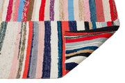 Girit Grey Striped Wool Handmade Area Rug 5'2" x 7'1"