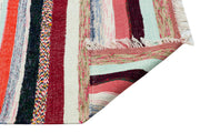 Girit Beige Striped Wool Handmade Area Rug 5'11" x 8'10"