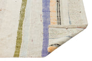 Girit Beige Striped Wool Handmade Area Rug 5'9" x 6'4"
