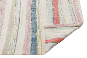 Girit Beige Striped Wool Handmade Area Rug 5'5" x 9'1"