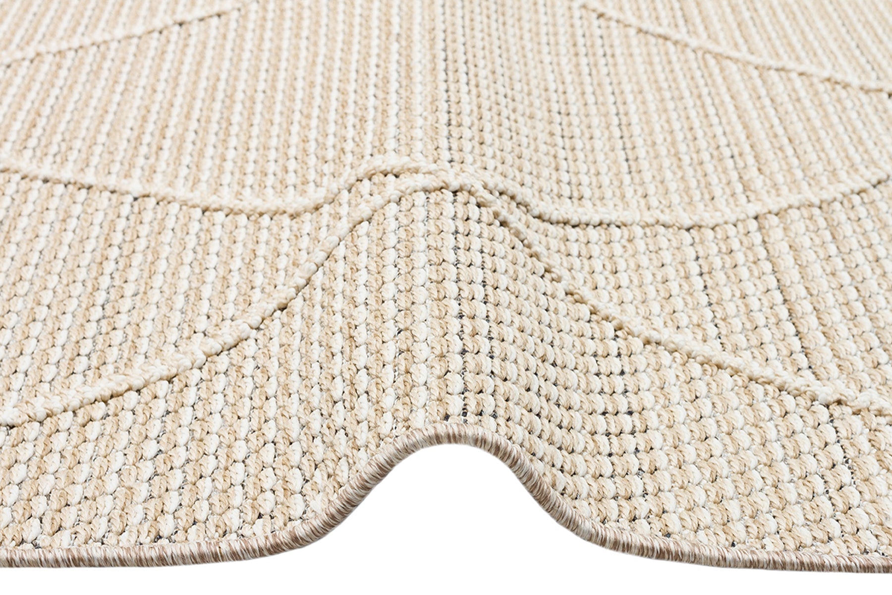 Beige Jute Area Rug - Machine Made Rug | Geometric Modern Natural Fiber Carpet