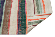Girit Beige Striped Wool Handmade Area Rug 5'2" x 10'2"