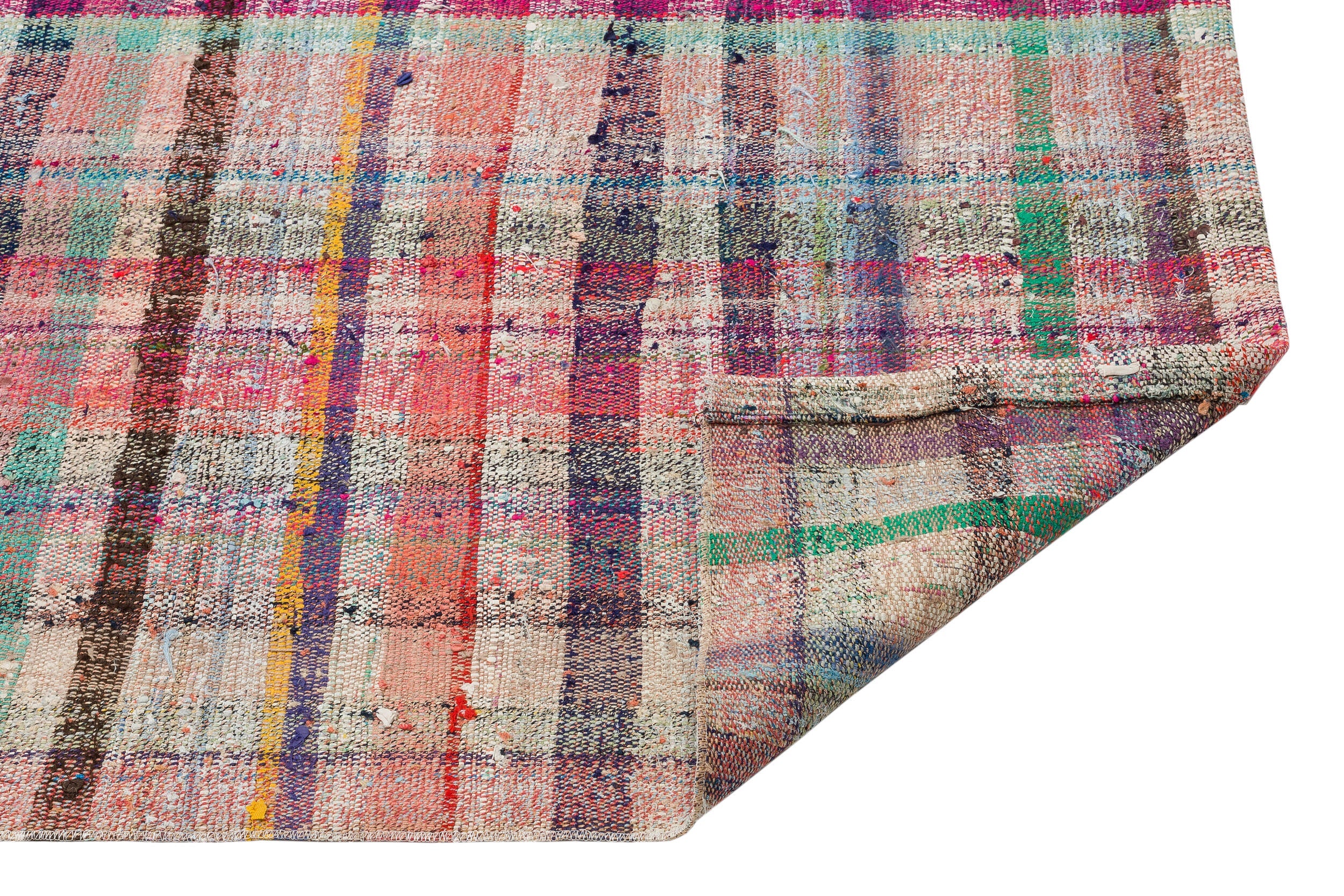 Girit Beige Striped Wool Handmade Area Rug 3'3" x 8'11"