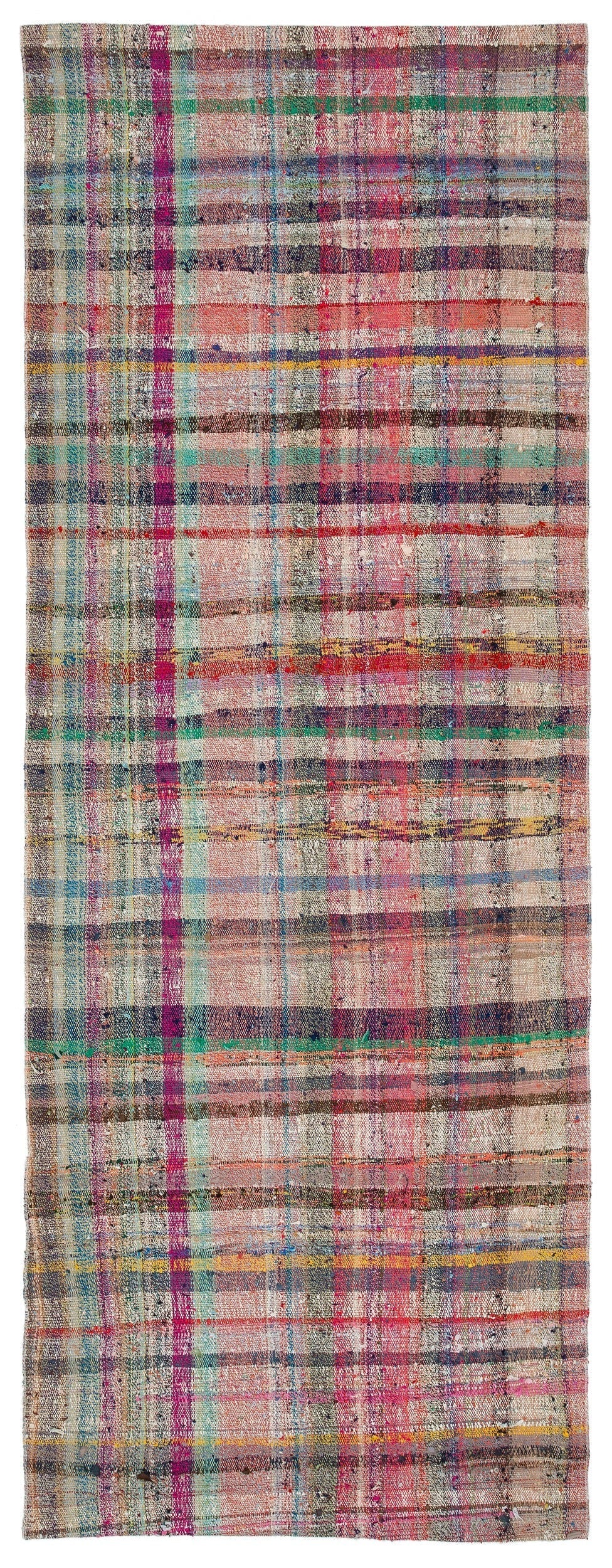 Girit Beige Striped Wool Handmade Area Rug 3'3" x 8'11"