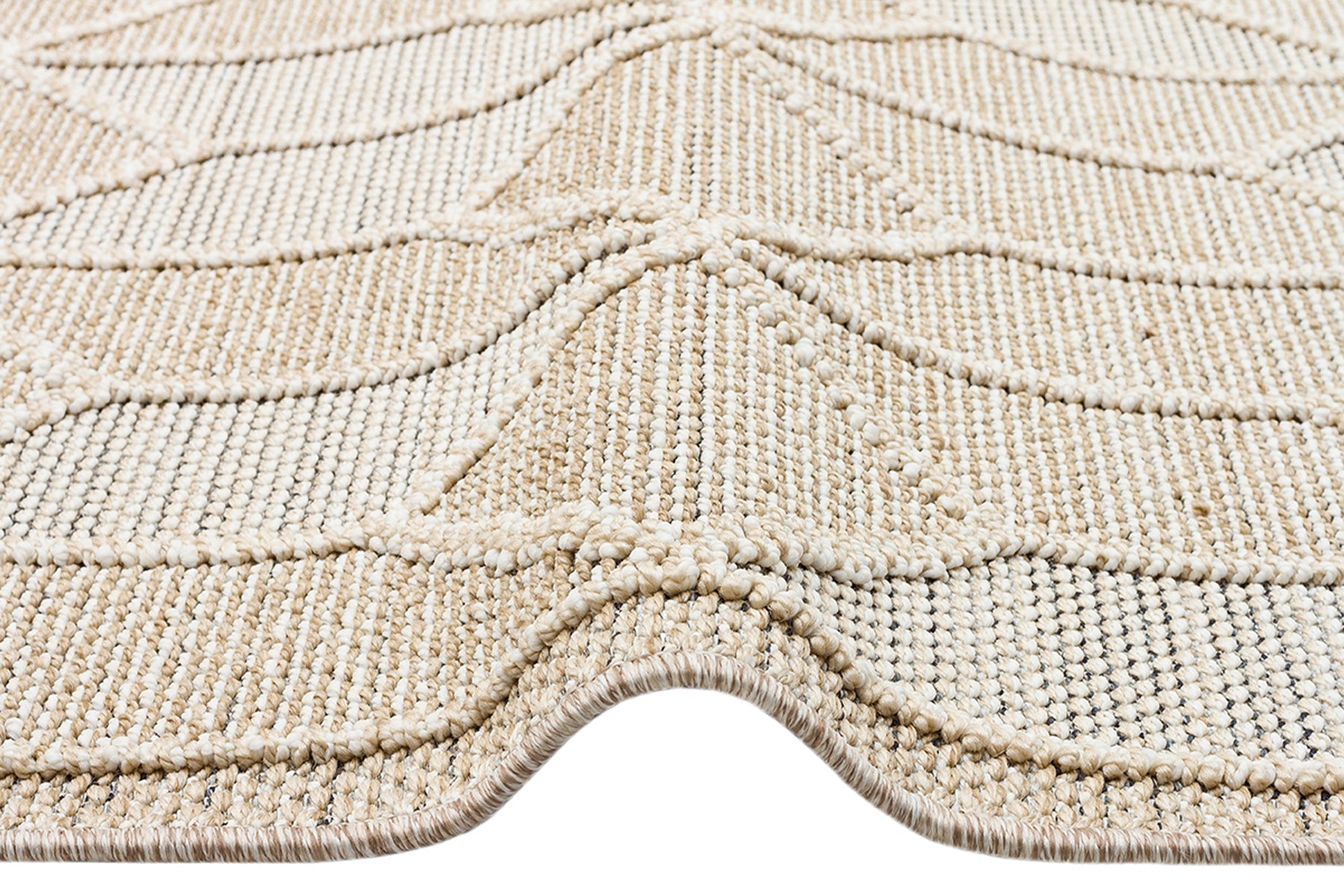 Beige Geometric Jute Rug – Machine Made Area Rug | Eco Friendly, Dust Free Carpet