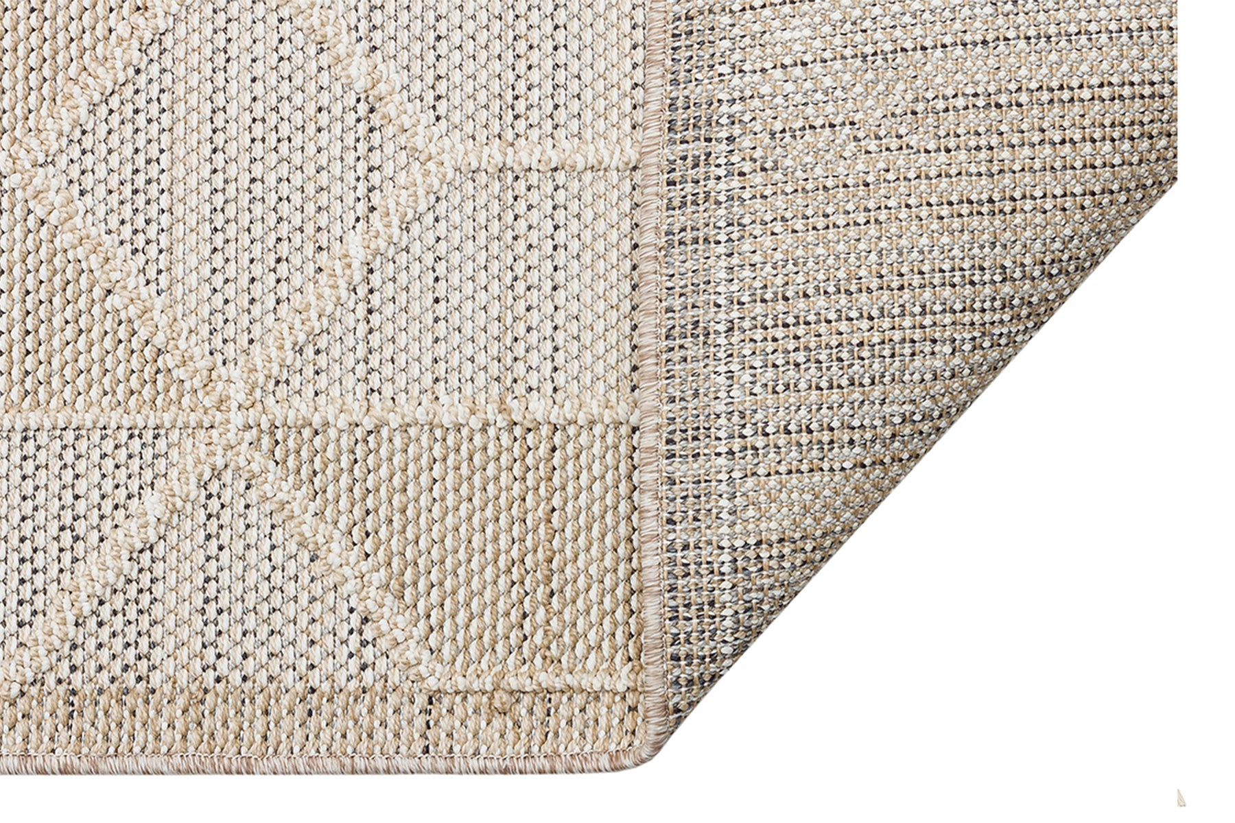 Beige Geometric Jute Rug – Machine Made Area Rug | Eco Friendly, Dust Free Carpet