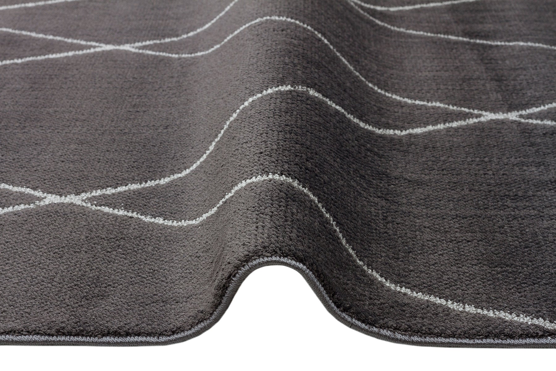 Black Geometric Area Rug - Modern Machine Made Carpet | Soft Textured, Easy Clean