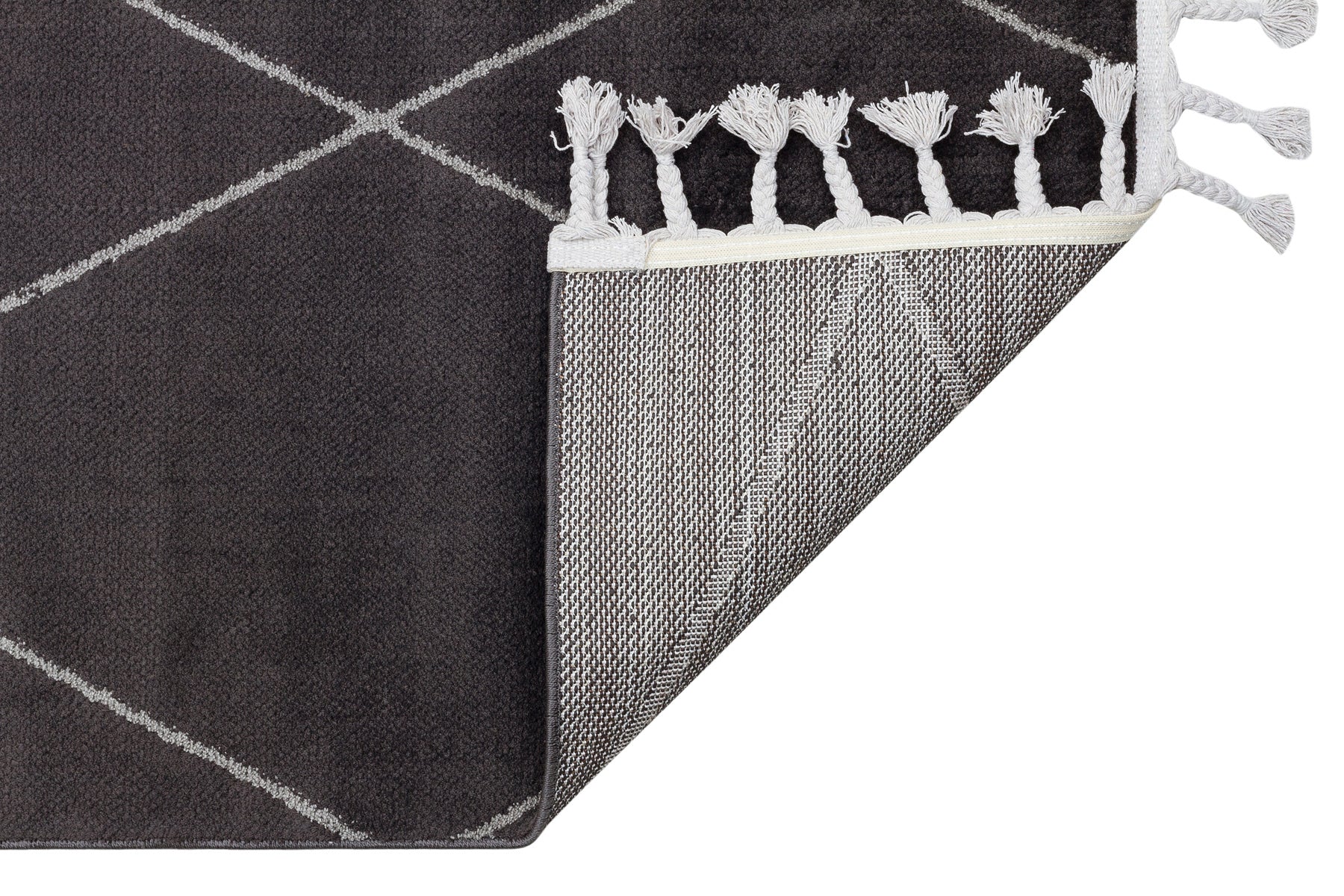 Black Geometric Area Rug - Modern Machine Made Carpet | Soft Textured, Easy Clean