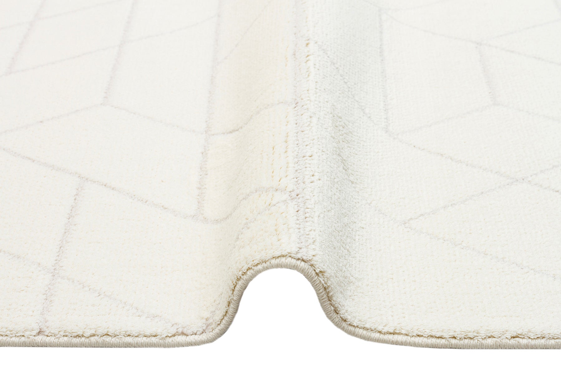 White Geometric Rug – Modern Area Rug With Ethnic Pattern, Soft Textured Carpet