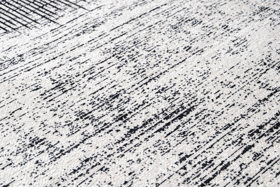 White Striped Area Rug – Soft Cotton Chenille Digital Print Carpet for Living Room
