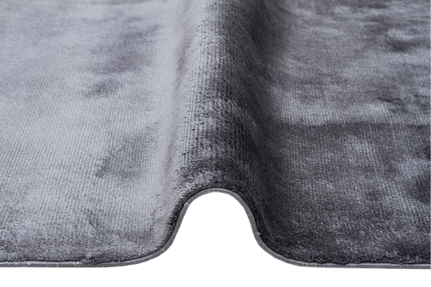 Modern Viscose Ushak Rug – Handmade Flat Woven Rugs | Anthracite Area Carpet
