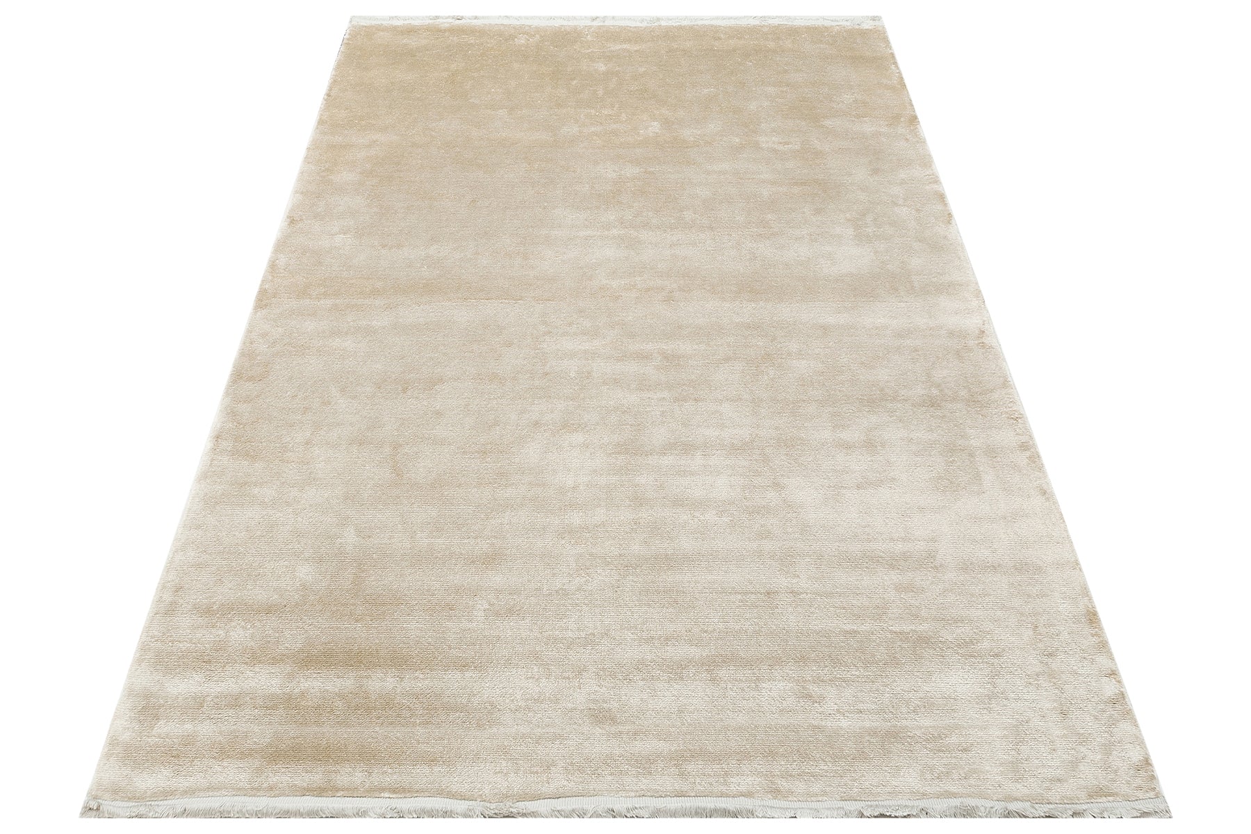Viscose Ushak Rug – Modern Flatweave Ecru Area Carpet With Soft Texture
