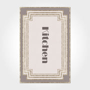Kitchen Rug - Washable Non Slip Chenille Cotton Carpet With Cream Frame Design