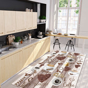 Chenille Kitchen Rug – Washable Non Slip Brown Patterned Cotton Chenille Carpet
