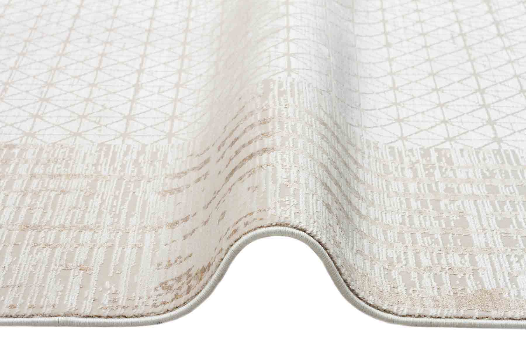Cream Area Rug | Durable Machine Made Rug with Non Shedding Carpet & Framed Pattern