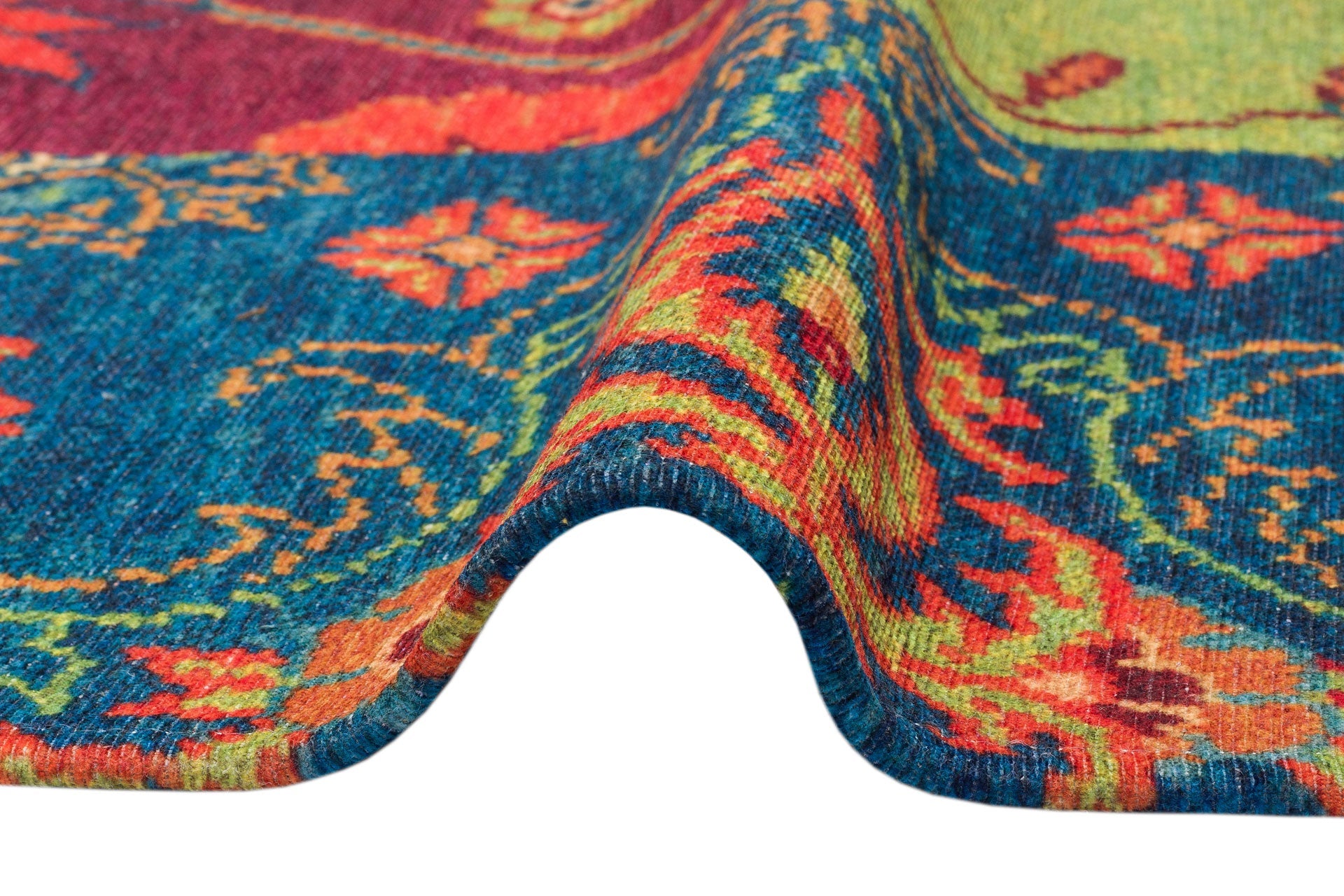 Red Digital Print Kilim – Traditional Patterned Rug With Anti Slip Backing