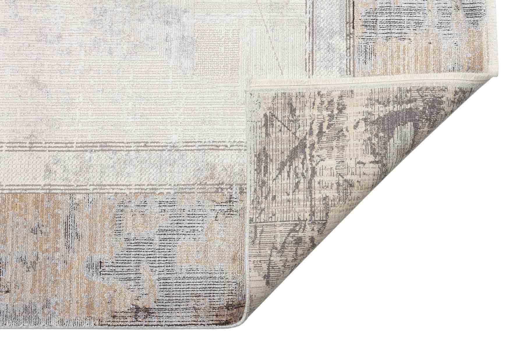 Modern Viscose Area Rug – Machine Made Carpet | Cream Colored Flatweave Rug