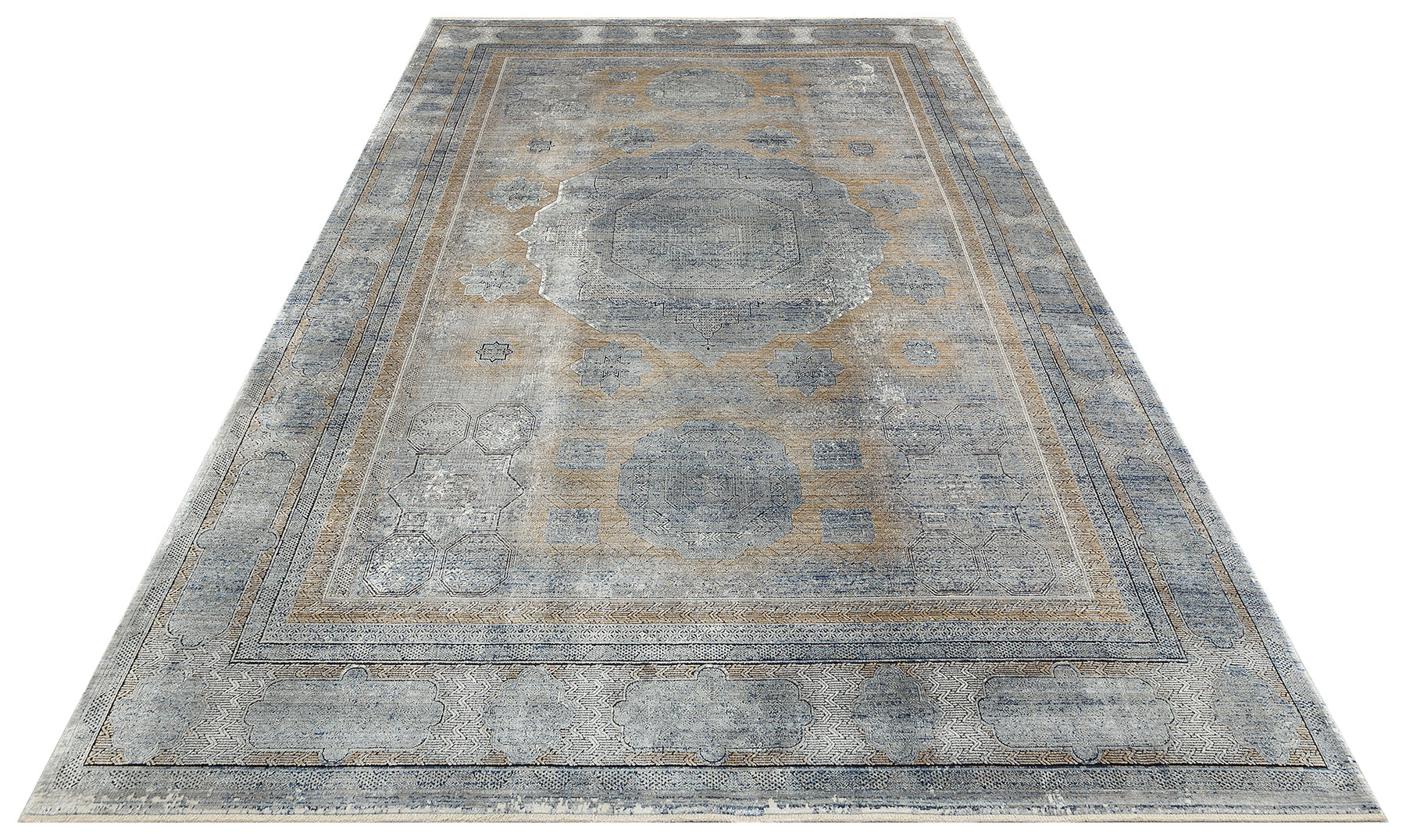 Boston Grey Classic Machine Made Area Rug