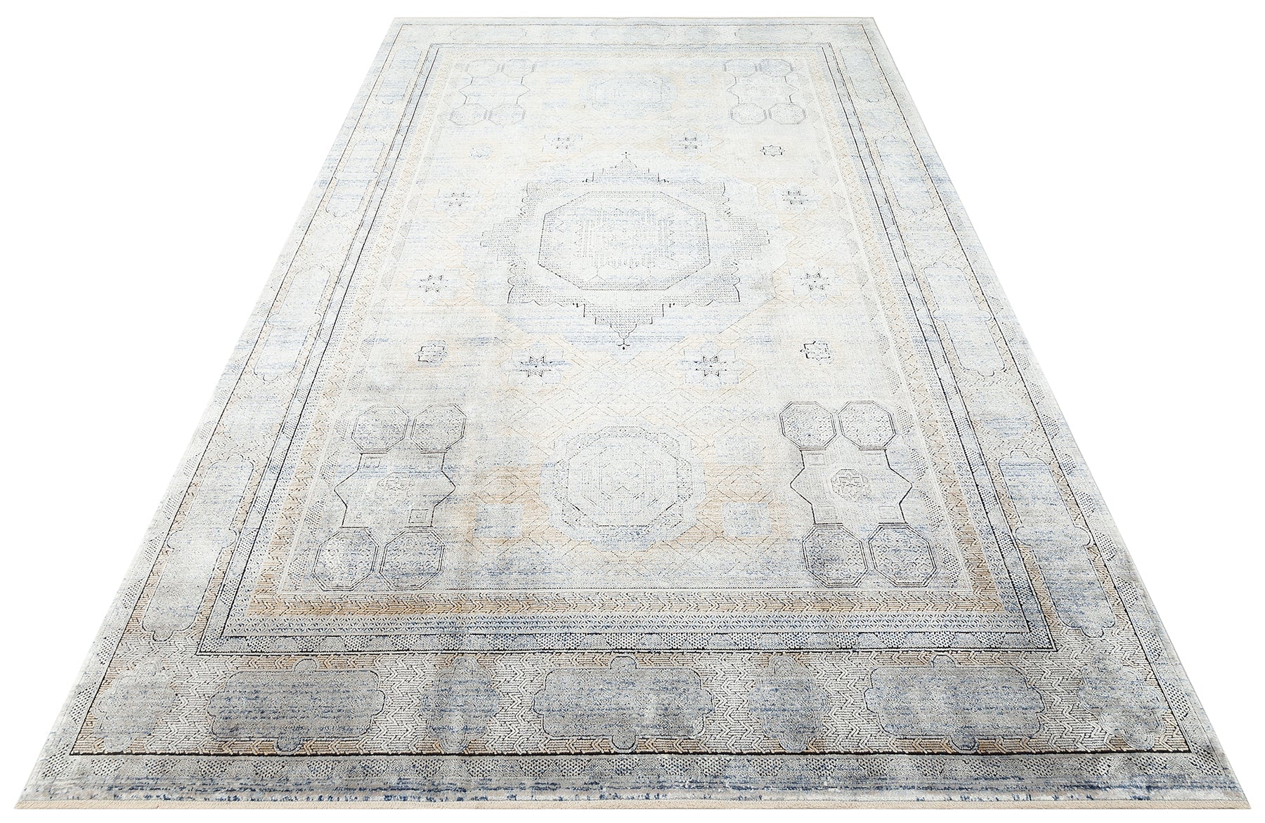Boston Grey Classic Machine Made Area Rug