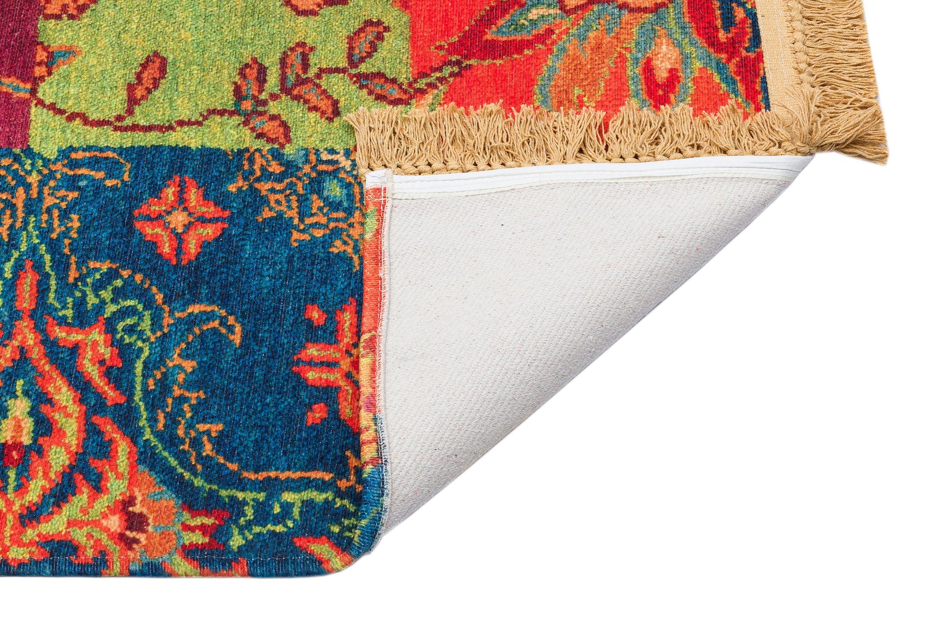 Red Digital Print Kilim – Traditional Patterned Rug With Anti Slip Backing