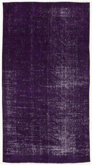 Atina Purple Vintage Wool Handmade Area Rug 4'2" x 6'10"