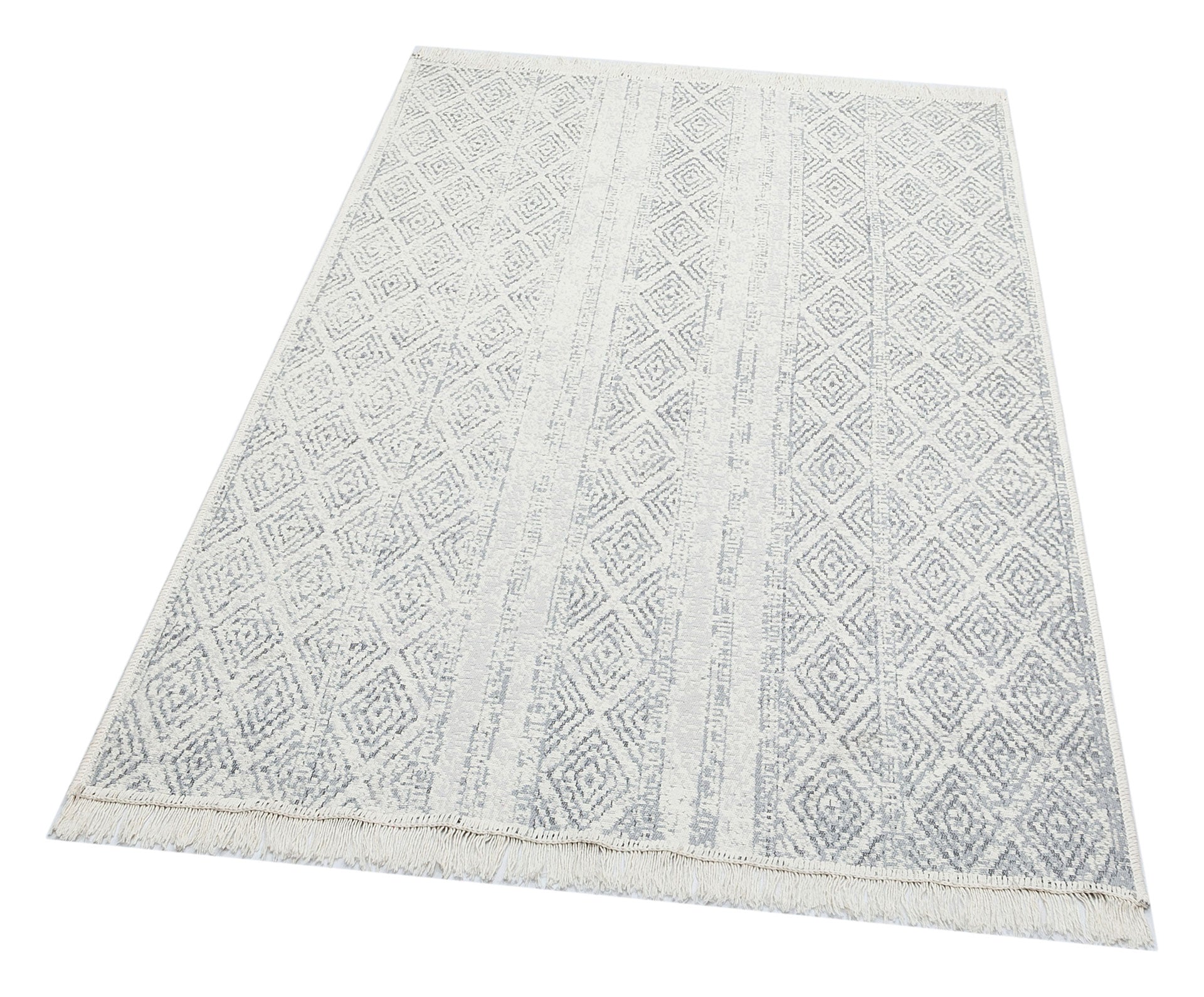 Cotton Kilim Rug – Classic Grey Woven Double Sided Washable Area Rug