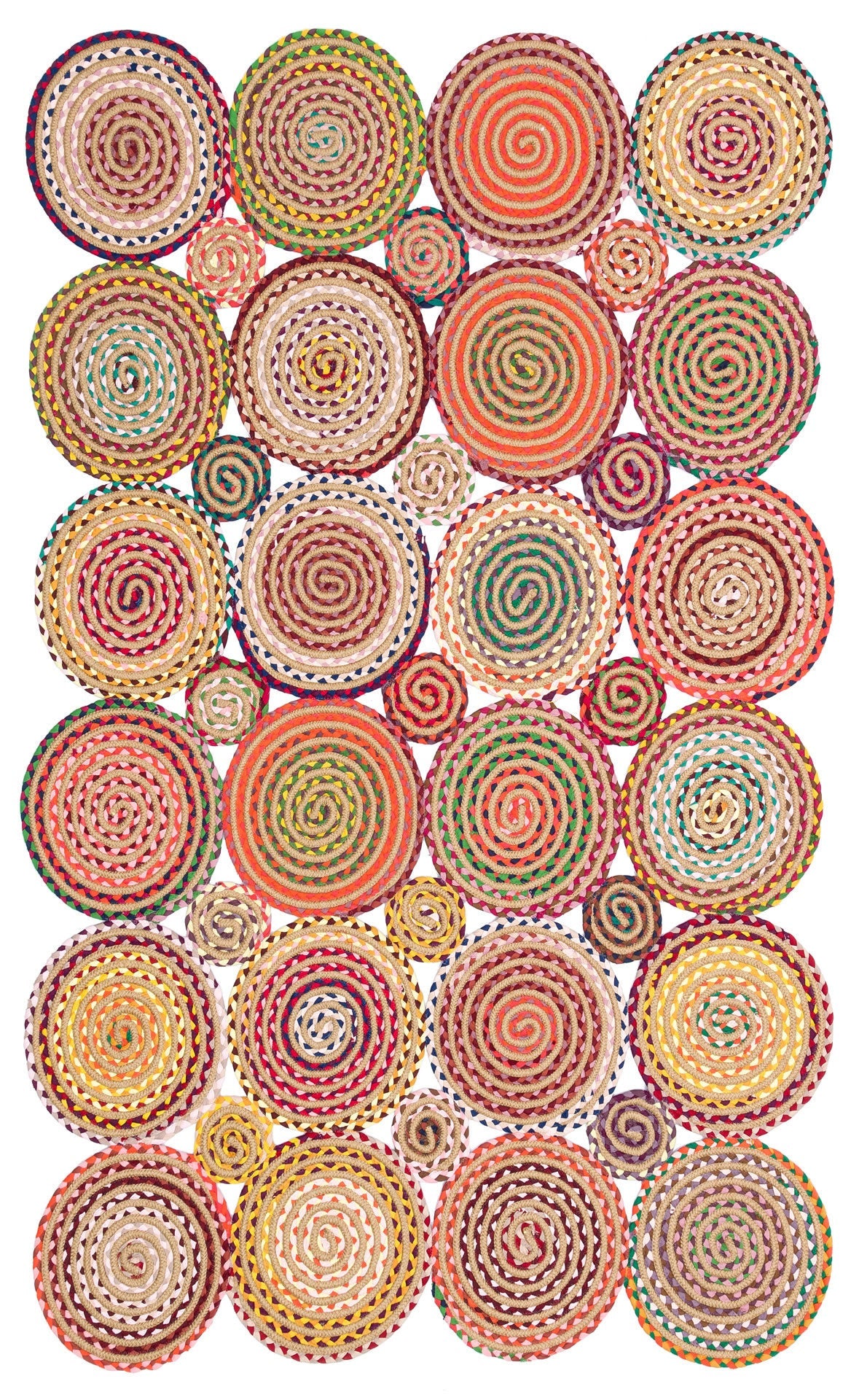 Jute Knit Rug - Geometric Pattern Woven Jute Floor Rug With Soft Texture