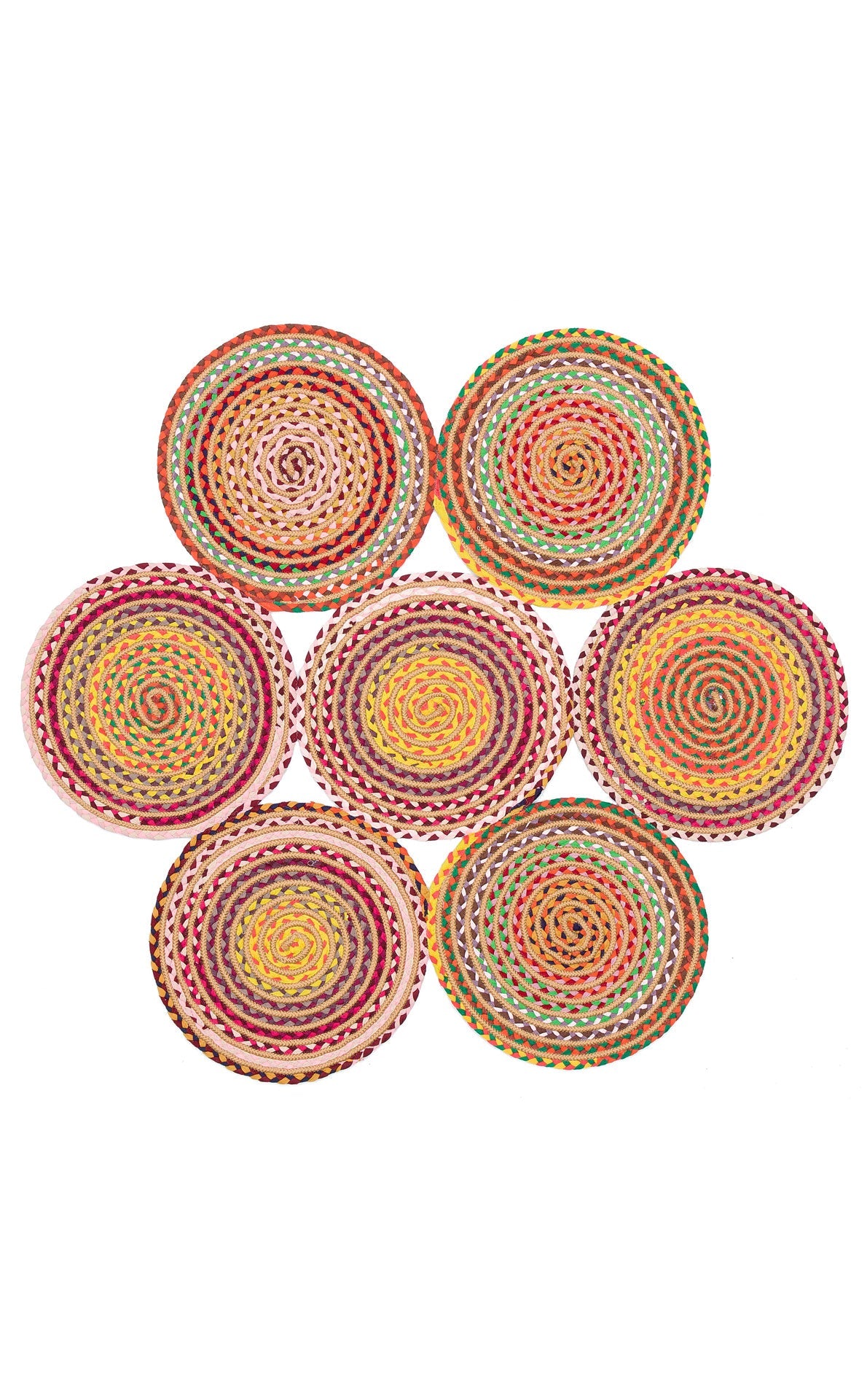 Jute Knit Rug – Geometric Colorful Woven Carpet With Soft Texture & Easy Clean