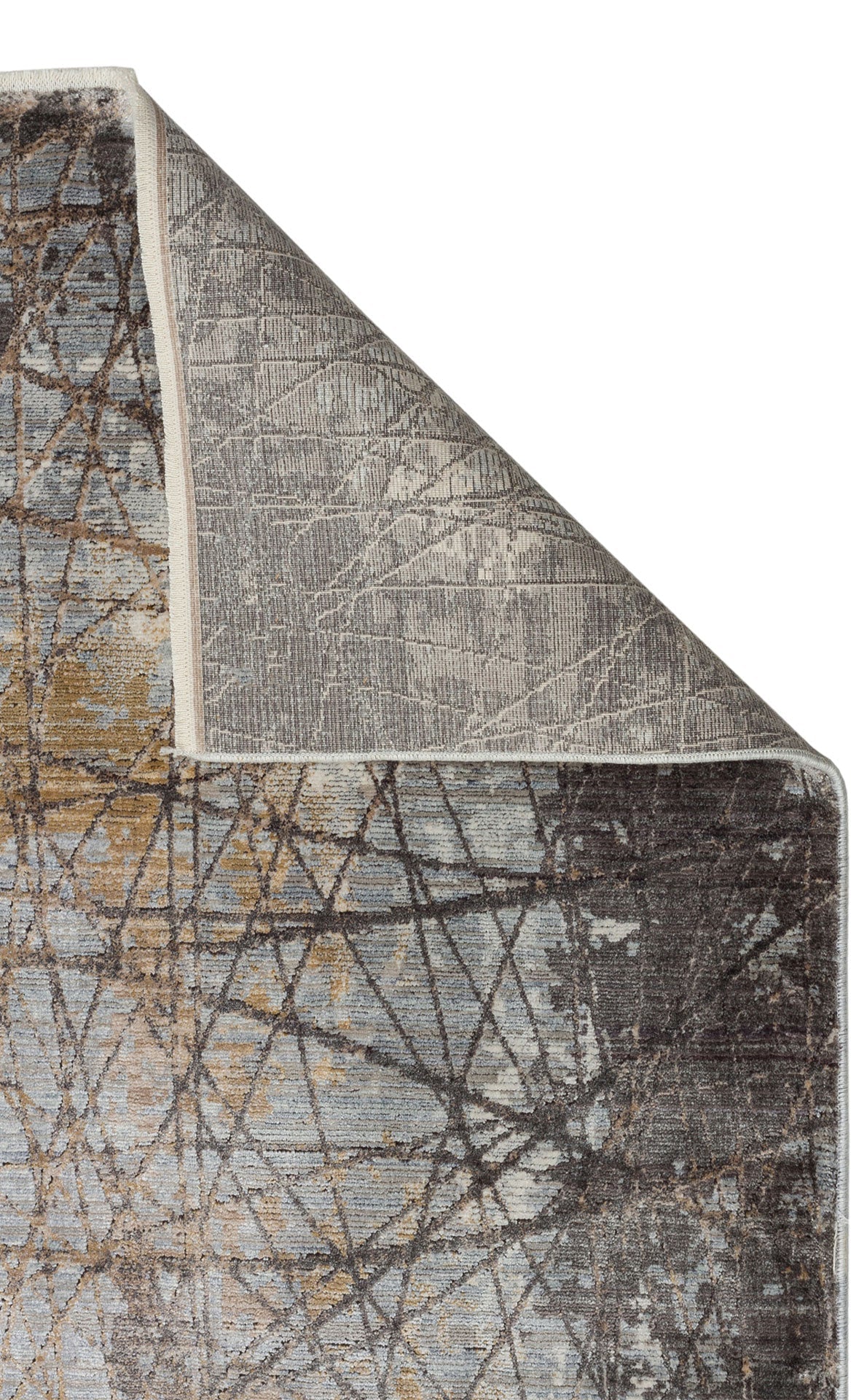 Grey Geometric Area Rug - Modern Machine Made Carpet, Dense Woven Living Room Rug