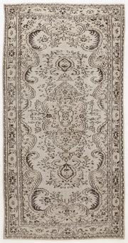 Atina Beige Vintage Wool Handmade Area Rug 5'7" x 7'9"