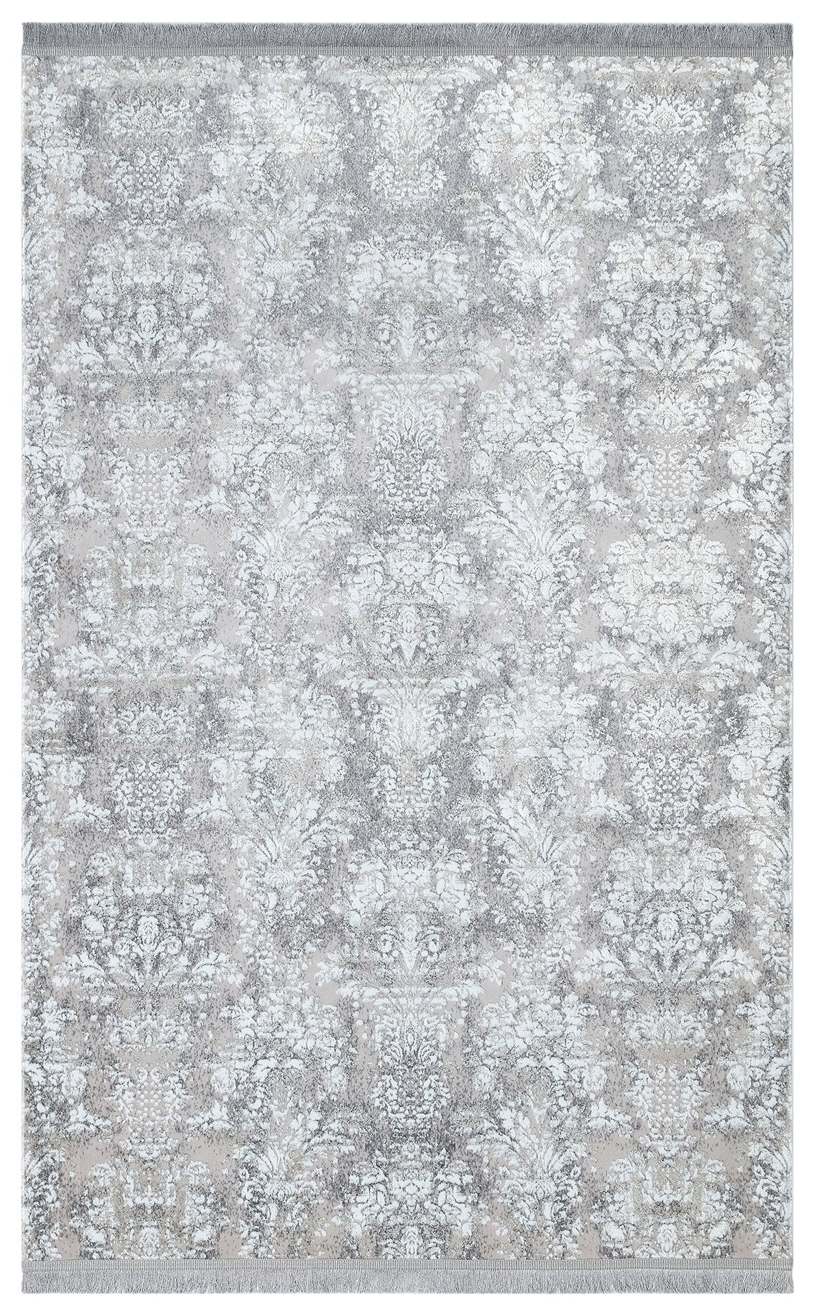 Vintage Area Rug - Machine Made Grey Area Rug | Washable Non Slip Flatweave Carpet