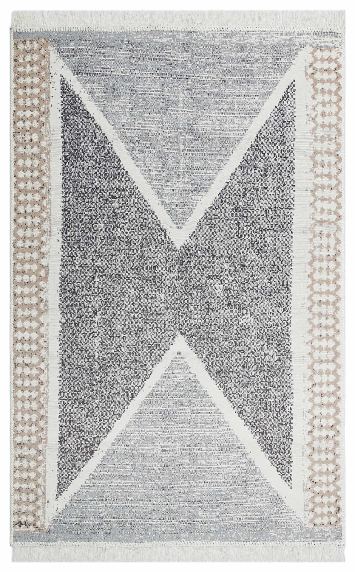 Geometric Cotton Kilim - Modern Woven Rug | Washable Double Sided Flatweave