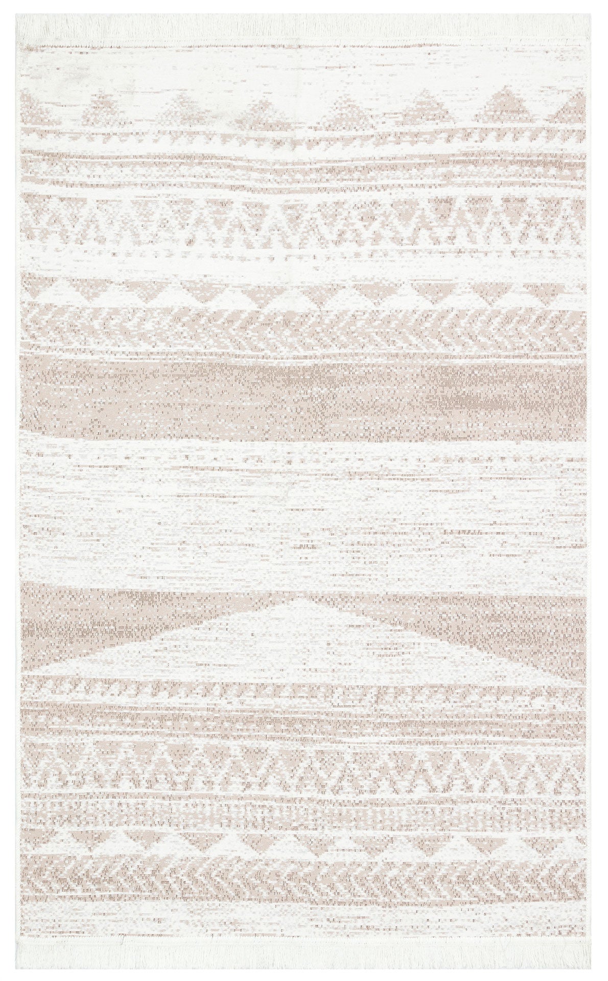 Washable Kilim Rug – Modern Woven Rug Double Sided Beige Geometric Flatweave