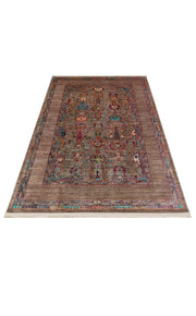 Green Cotton Area Rug – Machine Made Rug | Antique Pattern Carpet | Non Slip Design