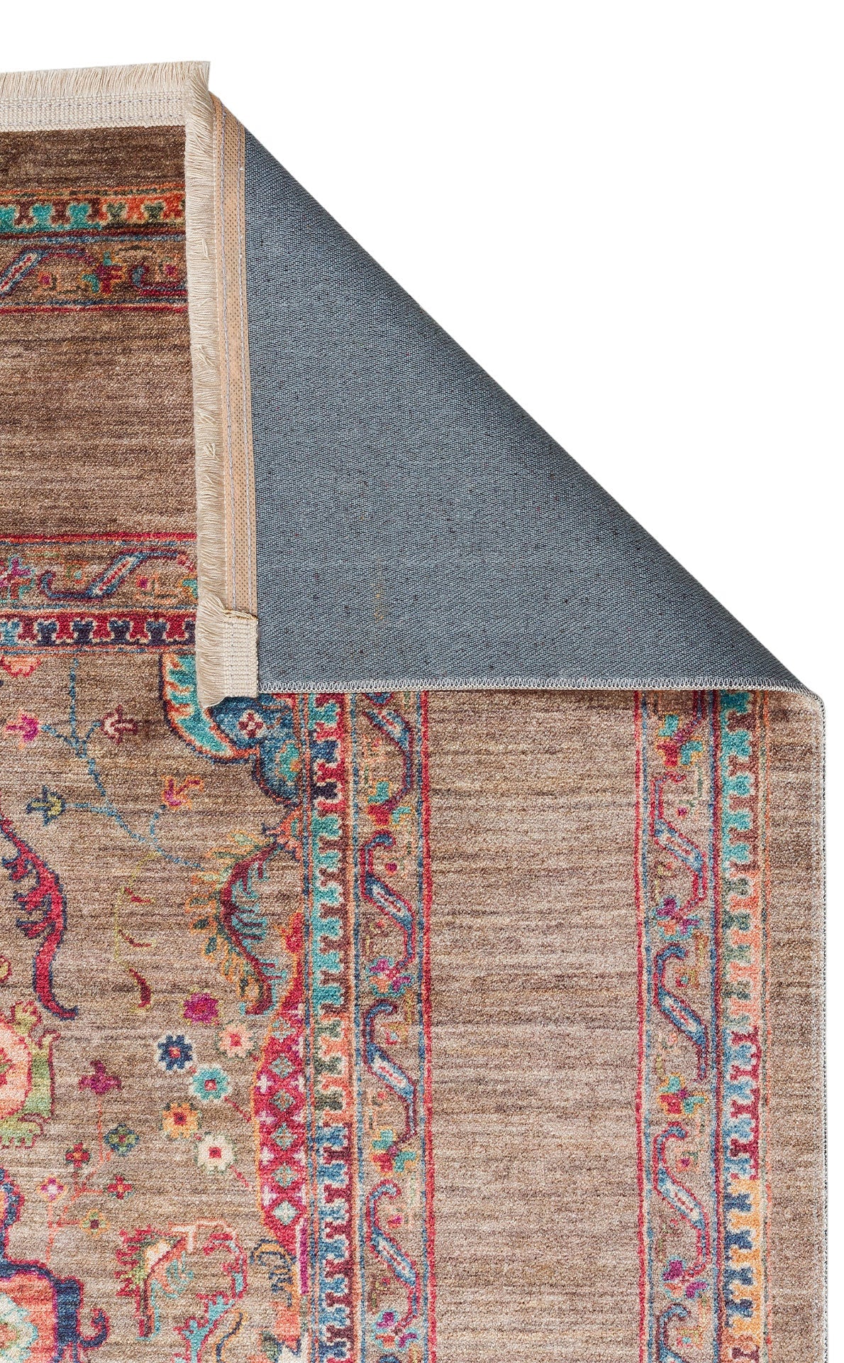 Green Cotton Area Rug – Machine Made Rug | Antique Pattern Carpet | Non Slip Design