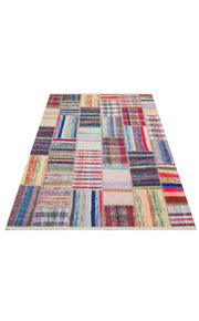 Patchwork Area Rug - Machine Made Rug with Soft Texture, Washable & Anti Slip