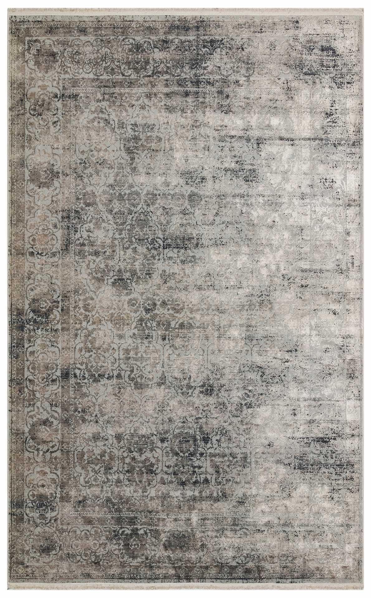 Vintage Area Rug | Pistoia Mink Machine Made Rug, High Low Carved Carpet, Easy To Clean