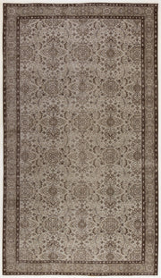 Atina Grey Vintage Wool Handmade Area Rug 5'0" x 8'11"