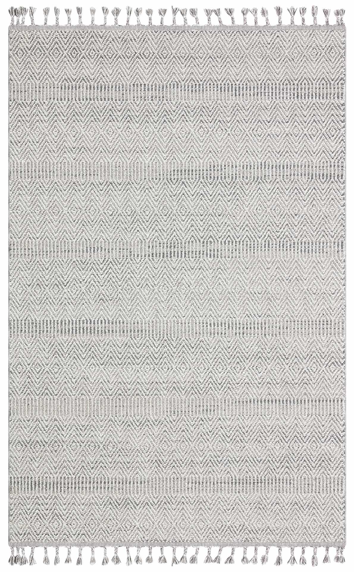 Grey Geometric Area Rug - Machine Made Jute Rug | Dust Free, Easy Clean