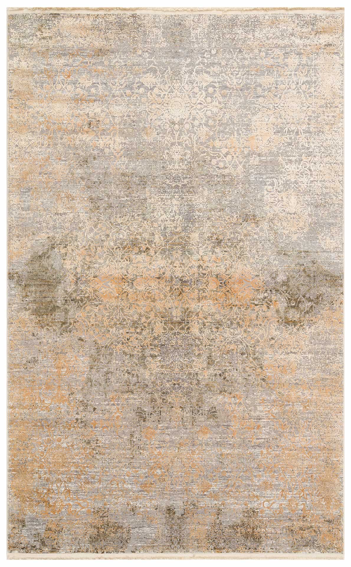 Vintage Area Rug – Gold Machine Made Rug | Modern Living Room Carpet, Soft Texture