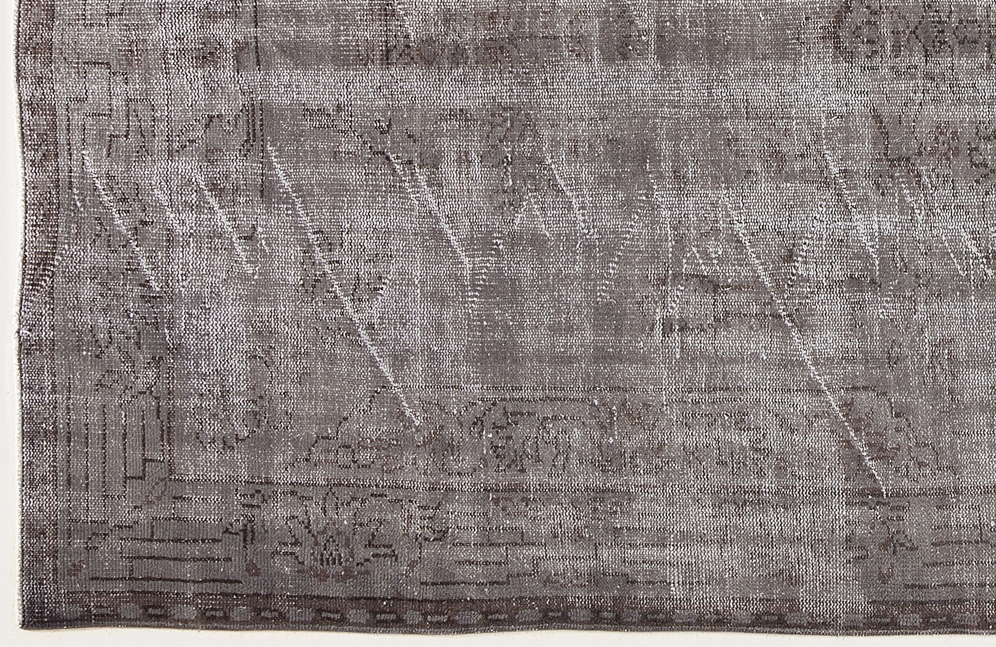 Atina Grey Vintage Wool Handmade Area Rug 5'7" x 9'5"