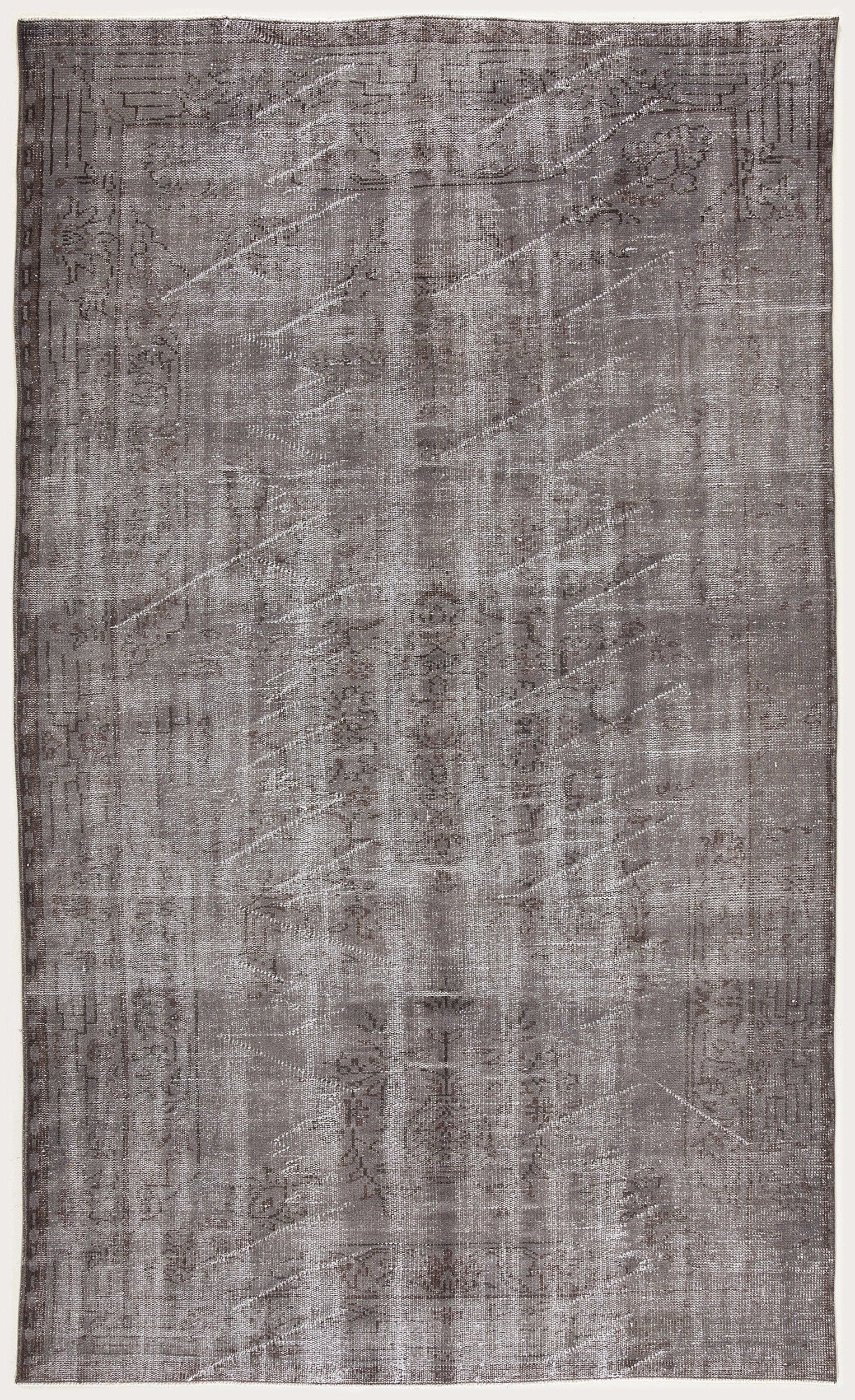 Atina Grey Vintage Wool Handmade Area Rug 5'7" x 9'5"