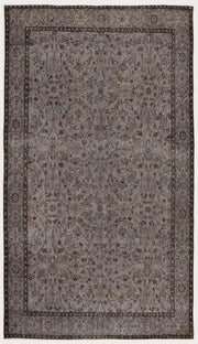 Atina Grey Vintage Wool Handmade Area Rug 6'3" x 8'10"